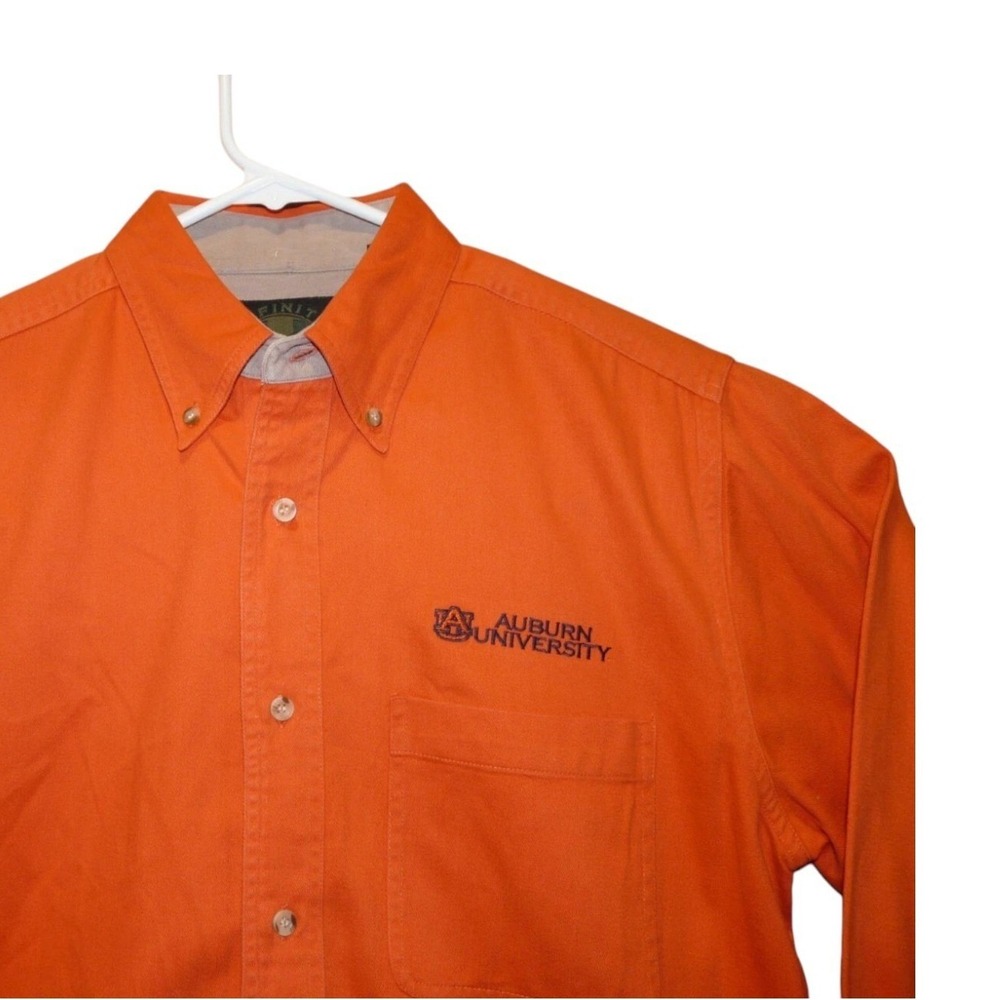 Infinity by Classic Button Down Mens Medium Orange Heritage Auburn Cotton Shirt